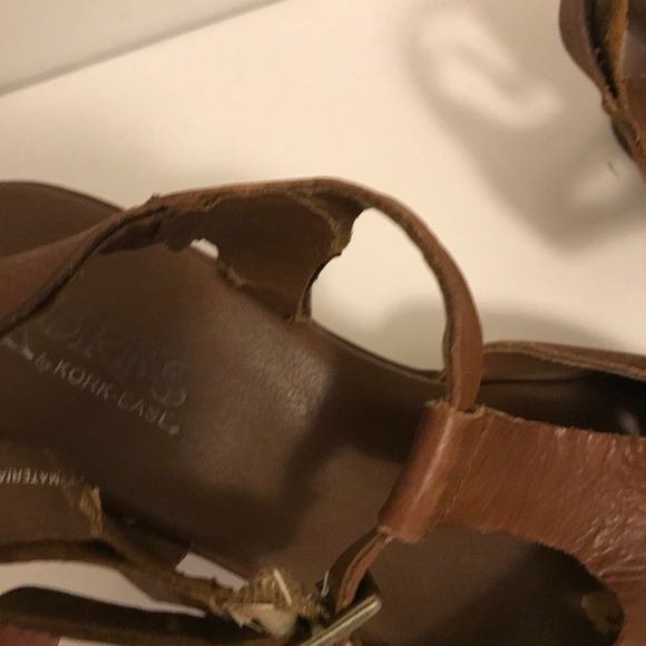 Korks by Kork Ease Brown Leather Platform Sandals size 7 - Picture 5 of 16